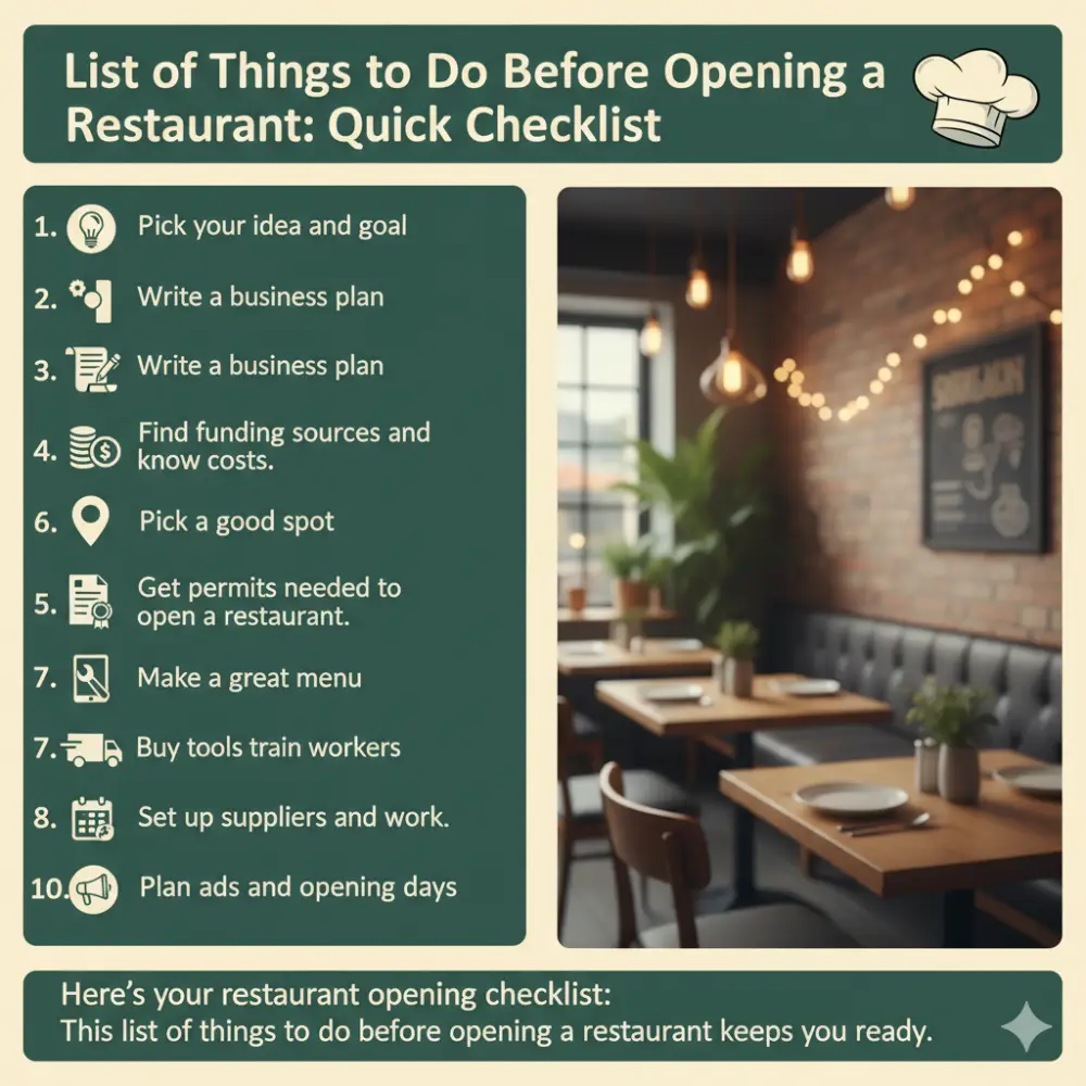 list of things to do before opening a restaurant