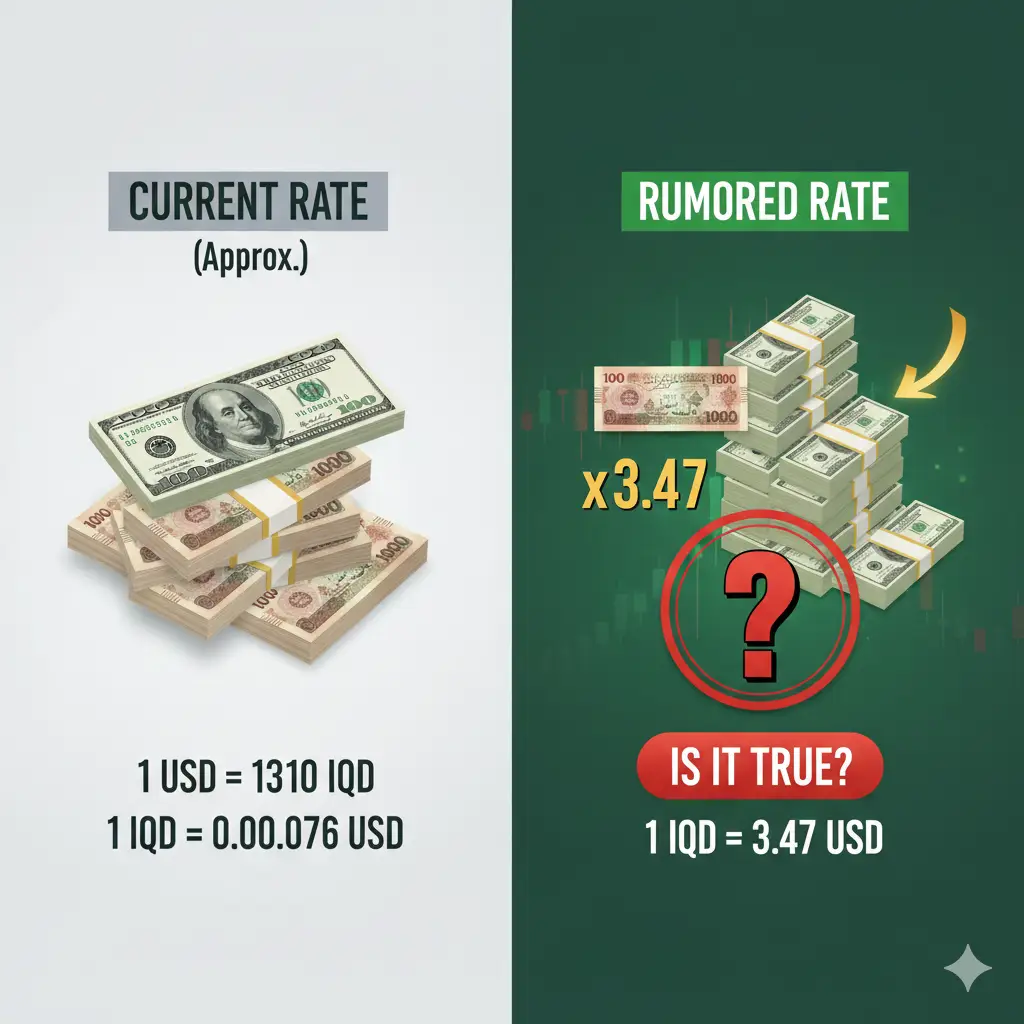 Is the Iraqi Dinar (IQD) revalued at $3.47 to the USD? Unpack the rumors, history, and current IQD to USD exchange rate. Get facts & avoid scams.