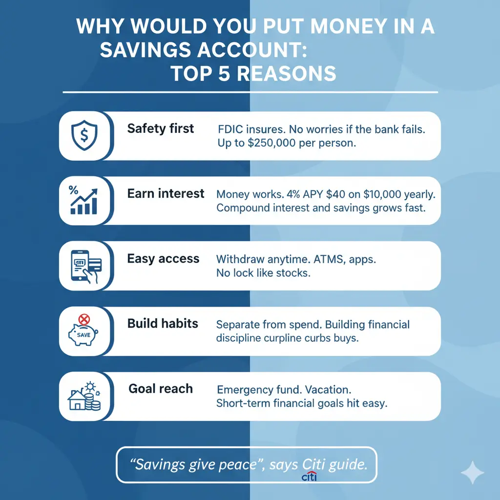 Why Would You Put Money In a Savings Account: Top 5 Reasons