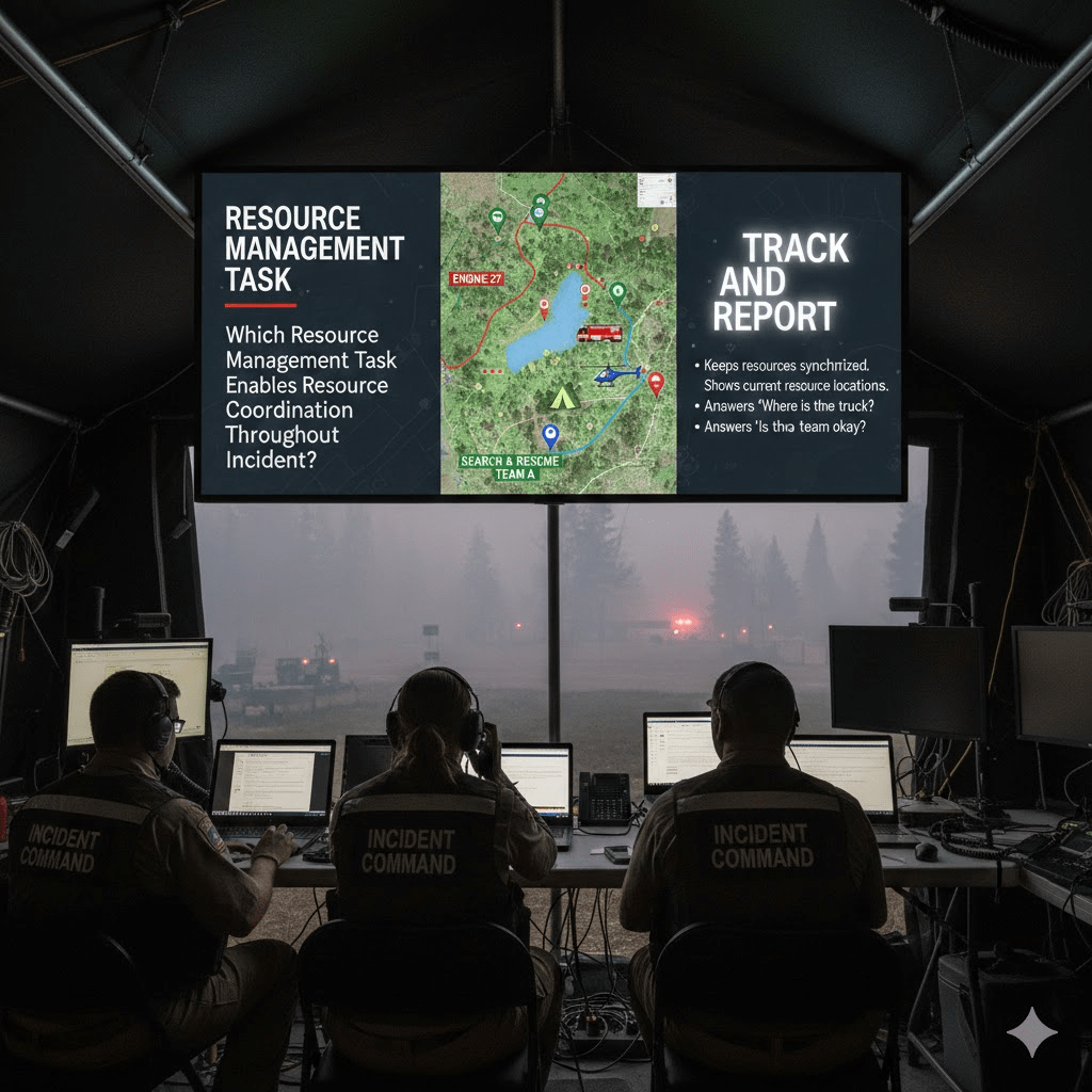 Which Resource Management Task Enables Resource Coordination Throughout the Incident?